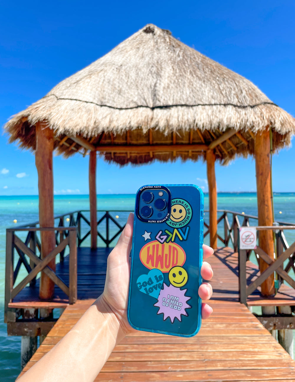 Blue Sticker Collage Phone Case, photo 2