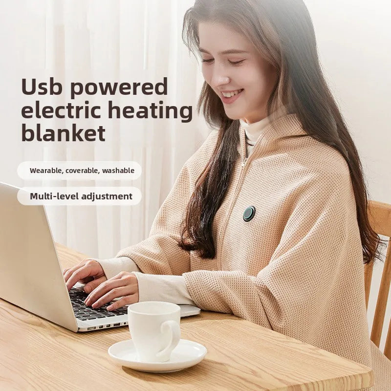 CozyVolt™ 🔥🧣 — USB-Heated Wearable Blanket Shawl