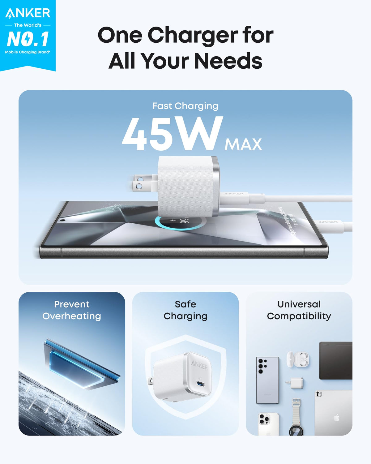 Anker Nano 45W USB-C Charger with 6 ft Cable, photo 8