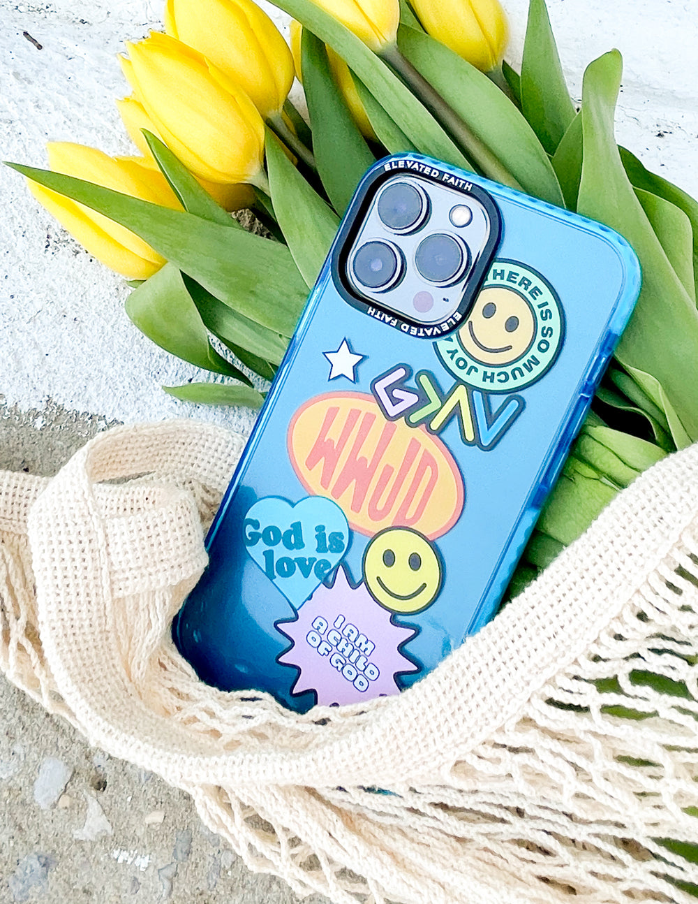 Blue Sticker Collage Phone Case, photo 3