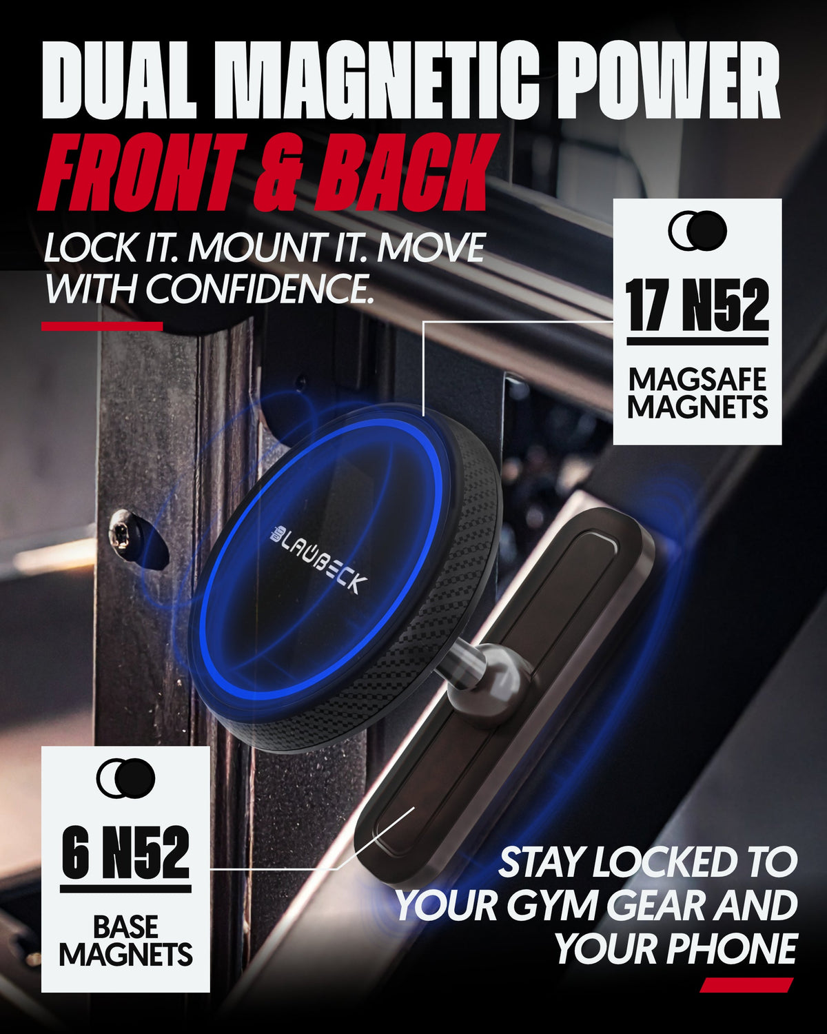 BLAUBECK Magnetic Gym Phone Mount for MagSafe and Android, photo 7